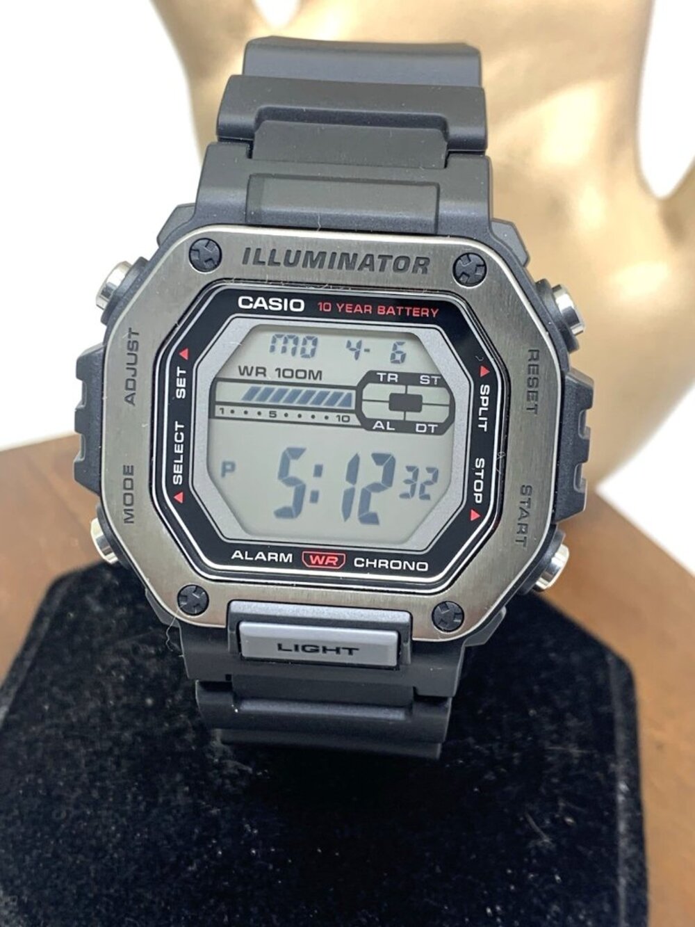 Casio Men's Watch MWD110H Silver Black Resin Strap Quartz Digital Sport 3517